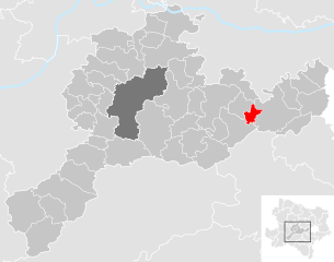Lage der Gemeinde Eichgraben im Bezirk Sankt Pölten (anklickbare Karte)