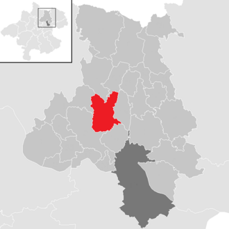 Lage der Gemeinde Eidenberg im Bezirk Urfahr-Umgebung (anklickbare Karte)