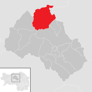 Lage der Gemeinde Eisenerz (Steiermark) im Bezirk Leoben (anklickbare Karte)