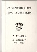 Notpass der Republik Österreich, ausgegeben im Jahr 2008