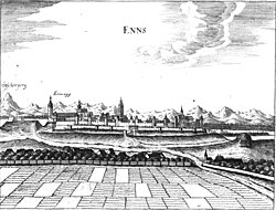 Die Wallanlage des 17. Jh. (Georg Matthäus Vischer 1674)