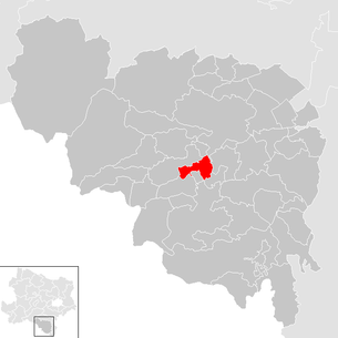 Lage der Gemeinde Enzenreith im Bezirk Neunkirchen (anklickbare Karte)