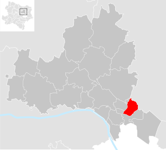 Lage der Gemeinde Enzersfeld im Weinviertel im Bezirk Korneuburg (anklickbare Karte)