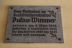 Erinnerungstafel Julius Wimmer