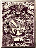 Jugendstil: Exlibris der Burschenschaft Holzminda Göttingen, um 1910