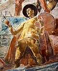 Heimkehr Dianas von der Jagd – Detail Der Maler (monogrammiert AF) im Fresko