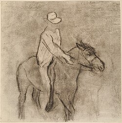 „Reiter“ (1905),Kohle auf Leinwand, 37,5 cm × 37,5 cm,Ungarische Nationalgalerie