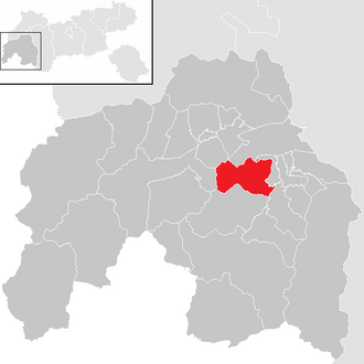 Lage der Gemeinde Fiss im Bezirk Landeck (anklickbare Karte)