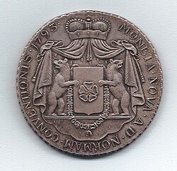 Rückseite des Thalers mit Familienwappen