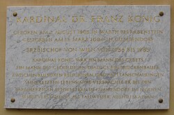 Franz Kardinal König – Gedenktafel