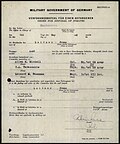 Verfügungsbefehl für Franz Leitner, Military Government of Germany, 2. Mai 1945