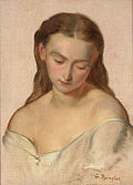 Mädchenbildnis, signiert „Fr. Rumpler“