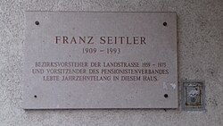 Franz Seitler – Gedenktafel