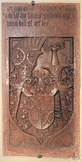 Wappengrabplatte Erhart Ueberacker in der Pfarrkirche hl. Bartholomaeus von Friesach
