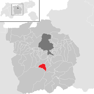 Lage der Gemeinde Fulpmes im Bezirk Innsbruck-Land (anklickbare Karte)