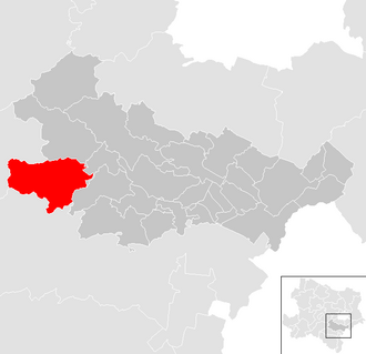 Lage der Gemeinde Furth an der Triesting im Bezirk Baden (anklickbare Karte)