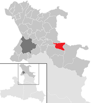 Lage der Gemeinde Fuschl am See im Bezirk Salzburg-Umgebung (anklickbare Karte)