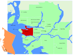 Lage in der Region Metro Vancouver