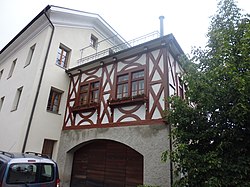 Veranda des ehemaligen Gasthauses Dietl in Göflan