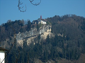Gebhardsberg mit Burg Hohenbregenz und Wallfahrtskirche hl. Gebhard