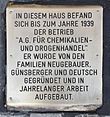 In diesem Haus befand sich bis zum Jahre 1939 der Betrieb "A.G. für Chemikalien- und Drogenhandel" Er wurde von den Familien Neugebauer, Günsberger und Deutsch gegründet und in jahrelanger Arbeit aufgebaut.