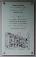 Ludwig van Beethoven, Andreas und Nannette Streicher – Gedenktafel