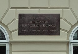 Franz Conrad von Hötzendorf – Gedenktafel