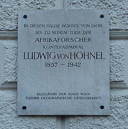 Ludwig von Höhnel – Gedenktafel