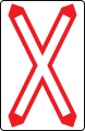6d: Andreaskreuz als Tafelschild (eingleisig)