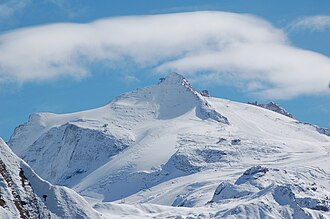 Der Nordgipfel der Gefrorene-Wand-Spitzen vom Durrachjöchl aus dem Nordwesten betrachtet