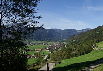 Bezau, Blick vom Ortsteil Halde
