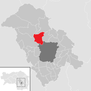 Lage der Gemeinde Gratkorn im Bezirk Graz-Umgebung (anklickbare Karte)