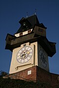 Uhrturm von der Treppe zur Bürgerbastei