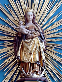 Statue Maria mit Kind im Strahlenkranz