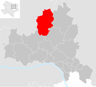 Lage der Gemeinde Großmugl im Bezirk Korneuburg (anklickbare Karte)