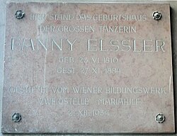 Fanny Elssler – Gedenktafel