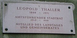 Leopold Thaller – Gedenktafel