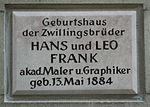 Hans und Leo Frank – Gedenktafel