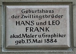 Hans und Leo Frank – Gedenktafel