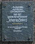 Johannes Brahms – Gedenktafel