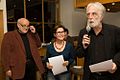 Verleihung Papierener Gustl 2013 (Bester internationaler Film 2003 bis 2012 „Das weiße Band“) v. l. n. r. Herbert Wilfinger, Gabriele Knittel, Michael Haneke