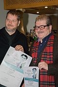 v. l. n. r. Andreas Prochaska (Regie) und Erwin Steinhauer mit den Urkunden für den besten österreichischen Film 2014 „Das finstere Tal“