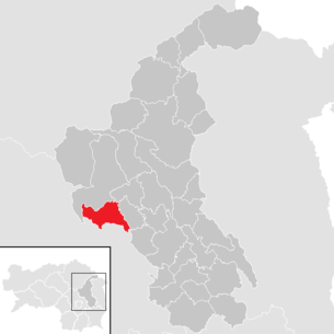 Lage der Gemeinde Gutenberg-Stenzengreith im Bezirk Weiz (anklickbare Karte)