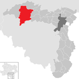 Lage der Gemeinde Gutenstein (Niederösterreich) im Bezirk Wiener Neustadt-Land (anklickbare Karte)