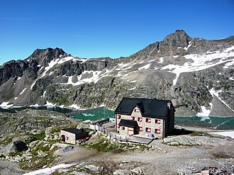 Duisburger Hütte nach Südwesten zum Weißseekopf (2908 m)