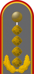 Dienstgradabzeichen auf der Schulterklappe der Jacke des Dienstanzuges für Heeresuniformträger
