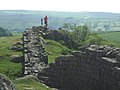 Abschnitt 45: Der Hadrianswall bei Walltown, auf der Abbildung sind besonders gut der Bruchsteinkern und die äußeren Verschalungen zu erkennen