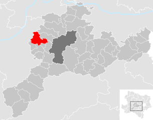 Lage der Gemeinde Hafnerbach im Bezirk Sankt Pölten (anklickbare Karte)