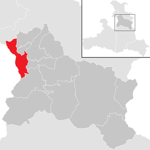 Lage der Gemeinde Hallein im Bezirk Hallein (anklickbare Karte)