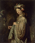Rembrandt:  Saskia als Flora, 1634, Eremitage in Sankt Petersburg